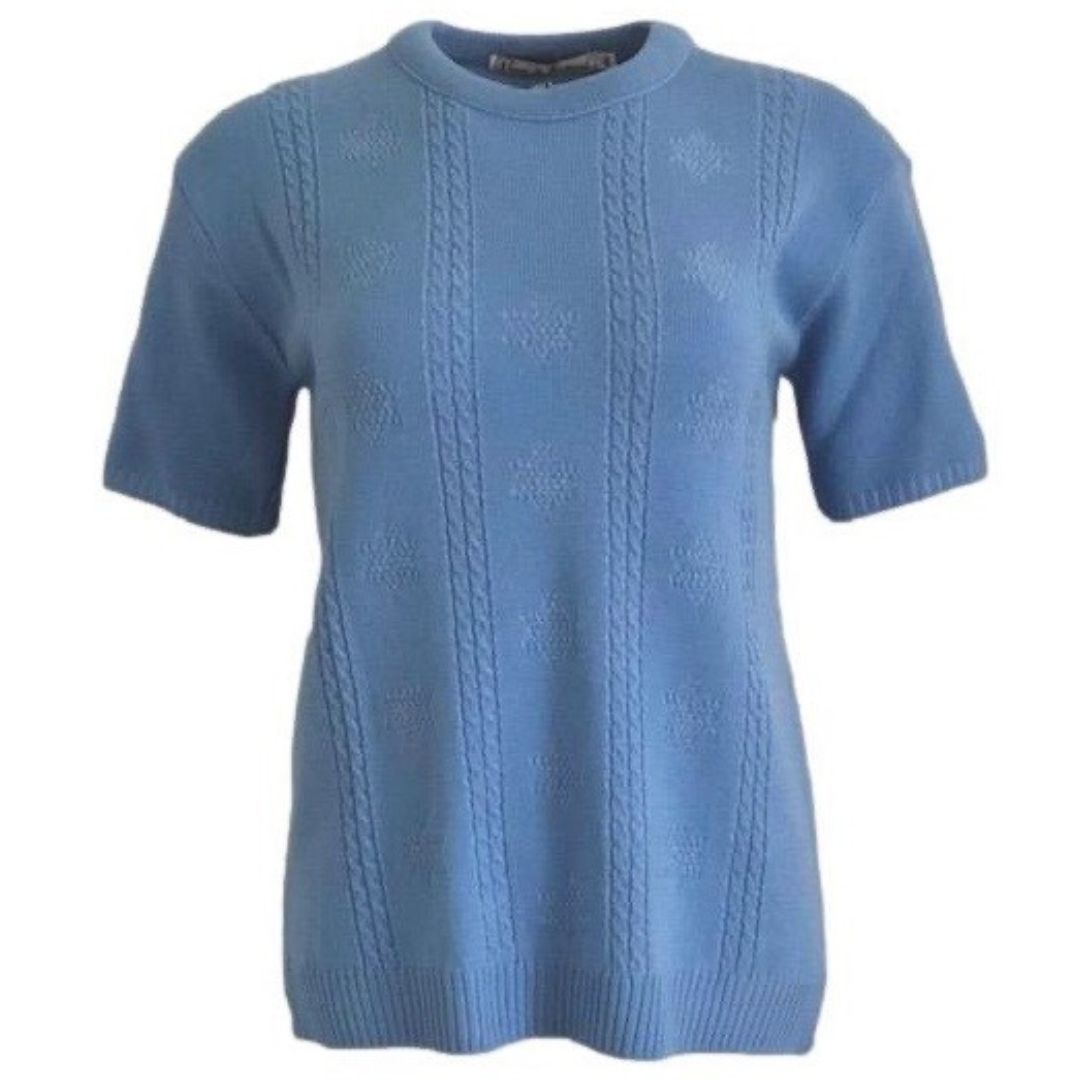 Pure and Natural Sky Blue Short Sleeve Jumper